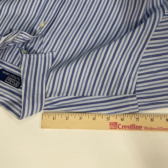 Polo Ralph Lauren Blue Striped Long Sleeve Button Up Cotton Casual Shirt‎ XL - Picture 9 of 11